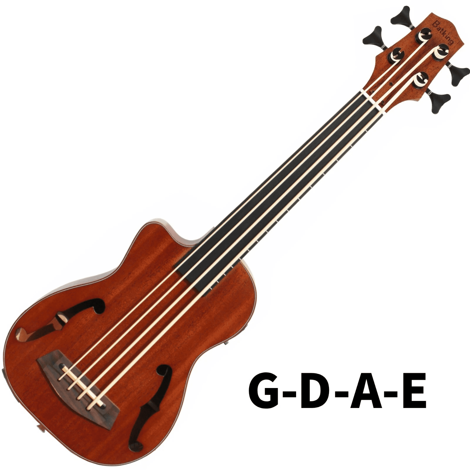 Batking Bass Ukulele For Adults UBass Ukelele Baritone Fretless Electric with F-Holes and Gig Bag 30 Inch Ukulele For Kids