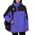 thumbnail image 2 of ATOYSOY Women's Windproof Ski Jackets Warm Long Sleeve Zip Pocket Hooded Jacket Windproof Hiking Jacket for Women Winter Purple XXL, 2 of 9