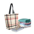 thumbnail image 2 of FORMRS Womens Canvas Tote Bag with Zipper Inner Pocket Shoulder Handbag, Black Tartan, 2 of 7