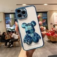 thumbnail image 1 of Funda de teléfono con revestimiento de oso bonito para iPhone 13 12 11 Pro Max 14 Max X Xs Xr 8 7 Plus SE 2, funda protectora de silicona transparente para lentes Deng Xun unisex, 1 of 2