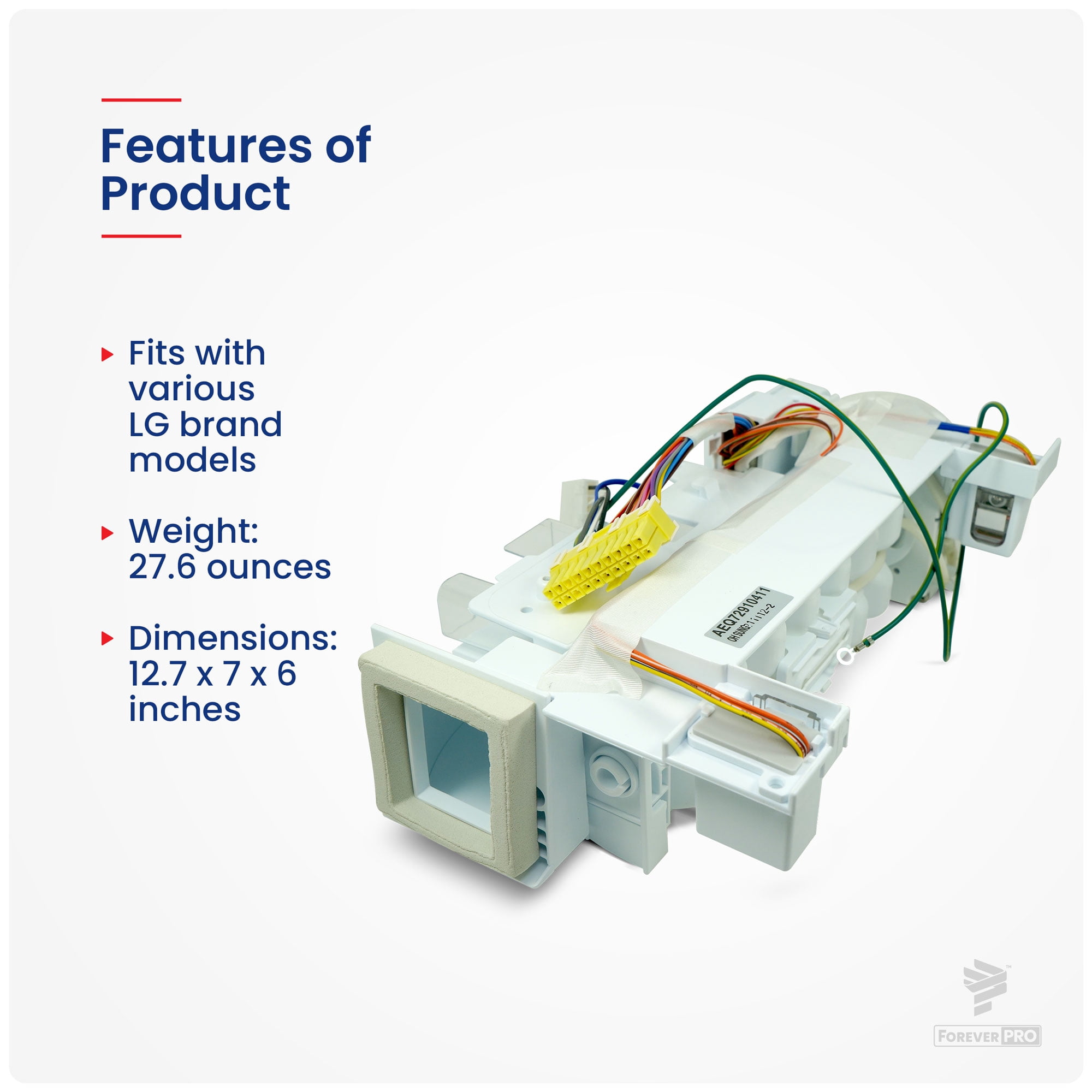 ForeverPRO AEQ72910411 Ice Maker Assemblykit for LG Freezer 2629334 PS7788168 AEQ72910413