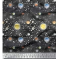 thumbnail image 1 of Soimoi polyester Crepe Fabric Planet & Sun Galaxy Print Sewing Fabric Yard 52 Inch Wide, 1 of 3