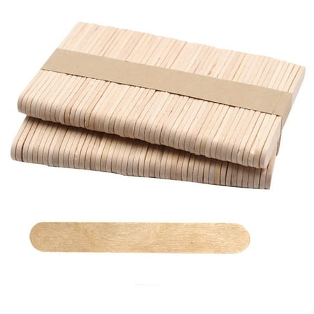

Gwong 50Pcs Wooden Popsicle Ice Cream Lolly Sticks Kids DIY Crafts Cake Baking Tools(Type E)