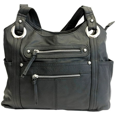 Leather Locking Concealment Purse - CCW Concealed Carry Gun Shoulder Bag,