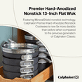 thumbnail image 2 of Calphalon Premier 13 Inch Hard Anodized MineralShield Nonstick Flat Wok Pan, 2 of 12
