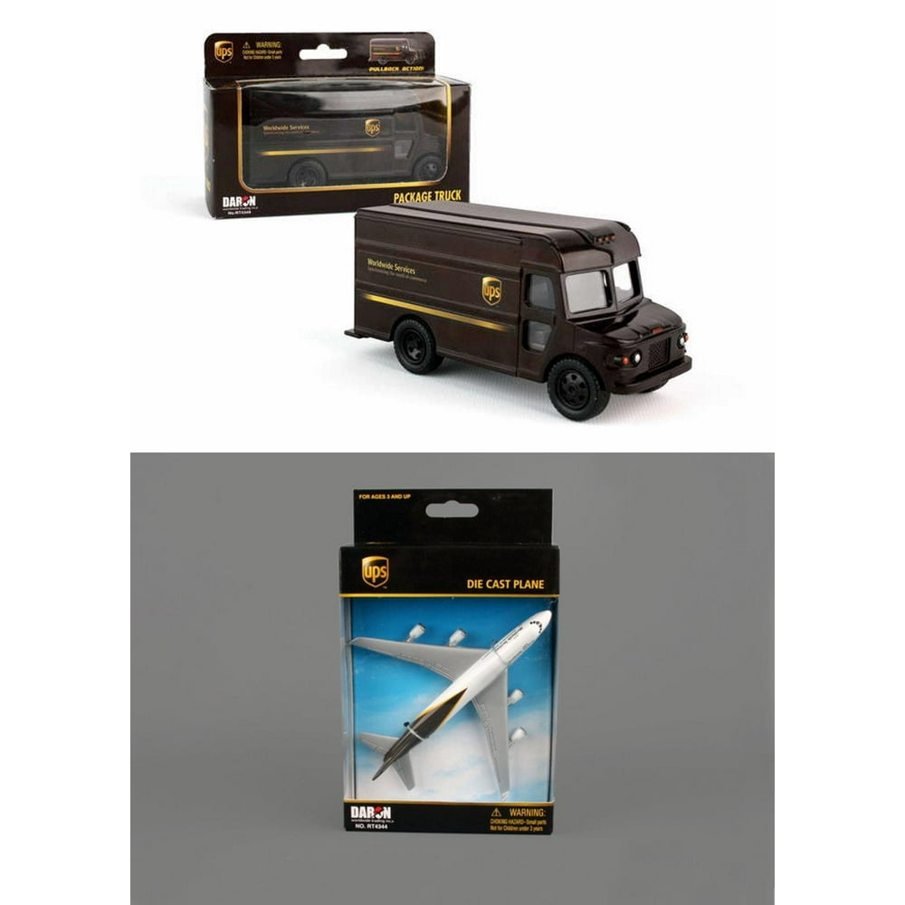 Toy UPS Truck & Plane Diecast Delivery Vehicle Package Two Diecast