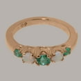 thumbnail image 5 of LBG British Made 18k Rose Gold Natural Emerald & Opal Womens Engagement Ring - 33 size options - Size 9.25, 5 of 6