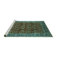 thumbnail image 2 of Ahgly Company Machine Washable Indoor Rectangle Oriental Turquoise Blue Traditional Area Rugs, 2' x 4', 2 of 4