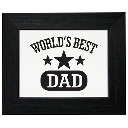 Classic World's Best Dad Large Font Graphic Framed Print Poster Wall or Desk Mount