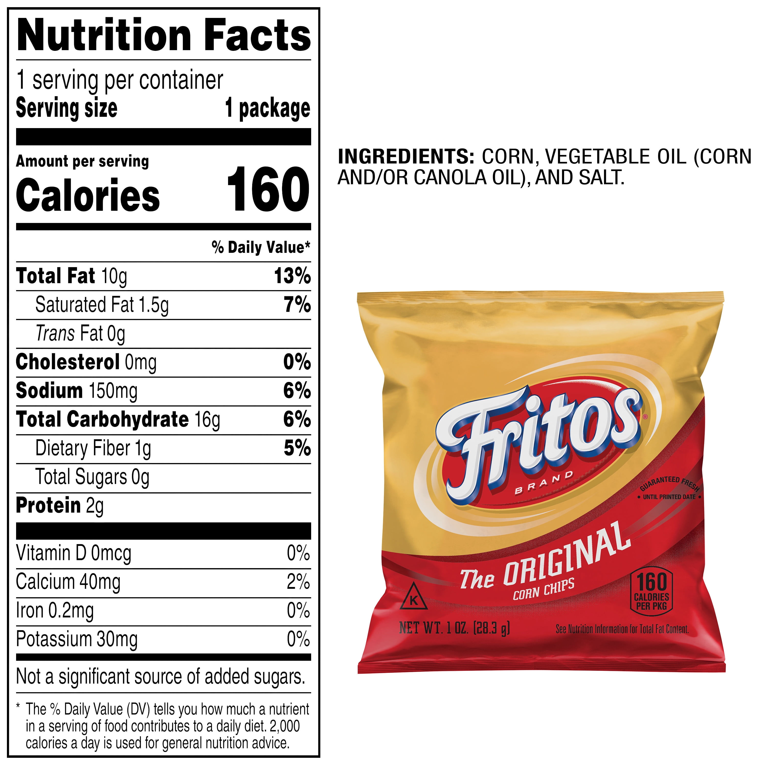 Fritos Original Corn Chips, 1 oz, 40 Count