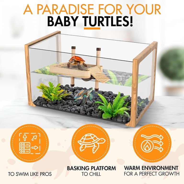 Turtle Tank Kit With Basking Light Clioran Turtle Tank Habitat Kit ...