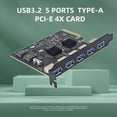 thumbnail image 3 of Type A PCIe 4X Adapter Card, USB 3.2 Gen 2 PCIe Card 10Gbps 5 Ports High Speed Stable  for LINUX, 3 of 7