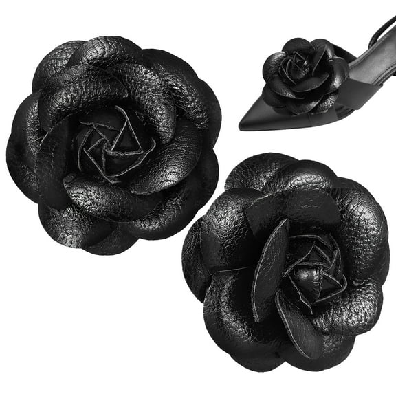 Zehuanyu  2 Pcs Clip on Shoe Embellishments Decorations Clips Shoes High Heel Heels Woman Black