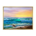 thumbnail image 1 of Designart Blue Waves Breaking At The Beach IV FLOAT FRAME WALL ART, 1 of 4