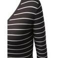 thumbnail image 3 of FashionOutfit Women's Basic V-neck Stripe Sweater Various Color Tops, 3 of 4