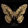 thumbnail image 2 of Greene, Taylor 26x26 Black Ornate Wood Framed with Double Matting Museum Art Print Titled - Love Gold Butterfly, 2 of 4
