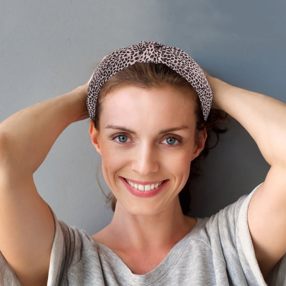 BESTYASH 2Pcs Elegant Leopard Hairband with Wide Band and Unique Knot for Casual and Vacation Wear