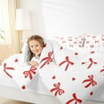 thumbnail image 4 of Castle Fairy Cute Red Bow Knot 2Pcs Bedding Comforter Set for Girls Women Teens,Love Heart Print Twin Comforter Sets,Dreamy Princess Breathable Bedding Set,Luxury Bedroom Decor, 4 of 8