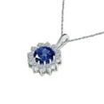 thumbnail image 3 of Mauli Jewels Engagement Necklace for Women 1.06 Carat Brilliant Cut Round-Shape Gemstone And Diamond Pendant 4 prongs 10K White Gold With 18'' Rope Chain|Silver Chain, 3 of 6
