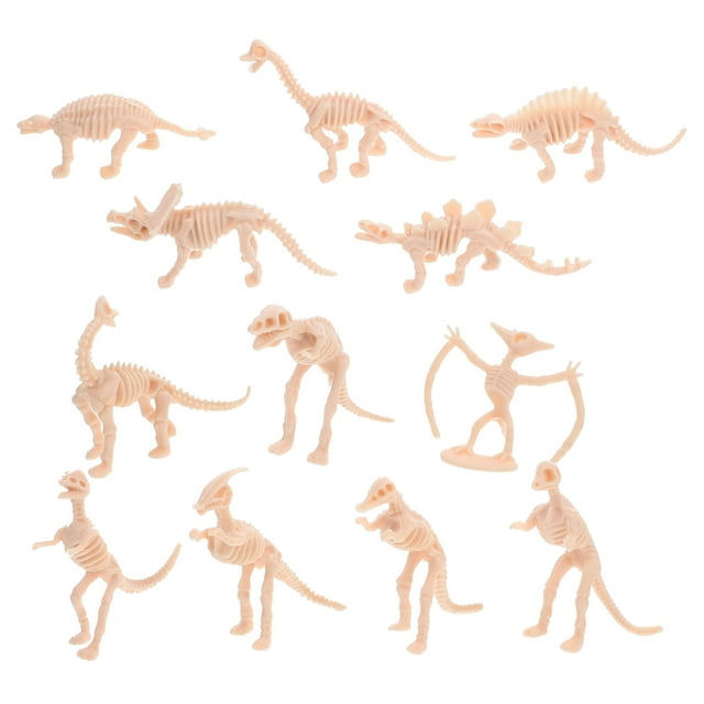CIMAXIC Party 12pcs Dinosaur Skeleton Model Kit for Sandbox Play and Archaeological Exploration Plastic Dinosaur Bones for Party Decorations,2.44"X2.17"X1.18"
