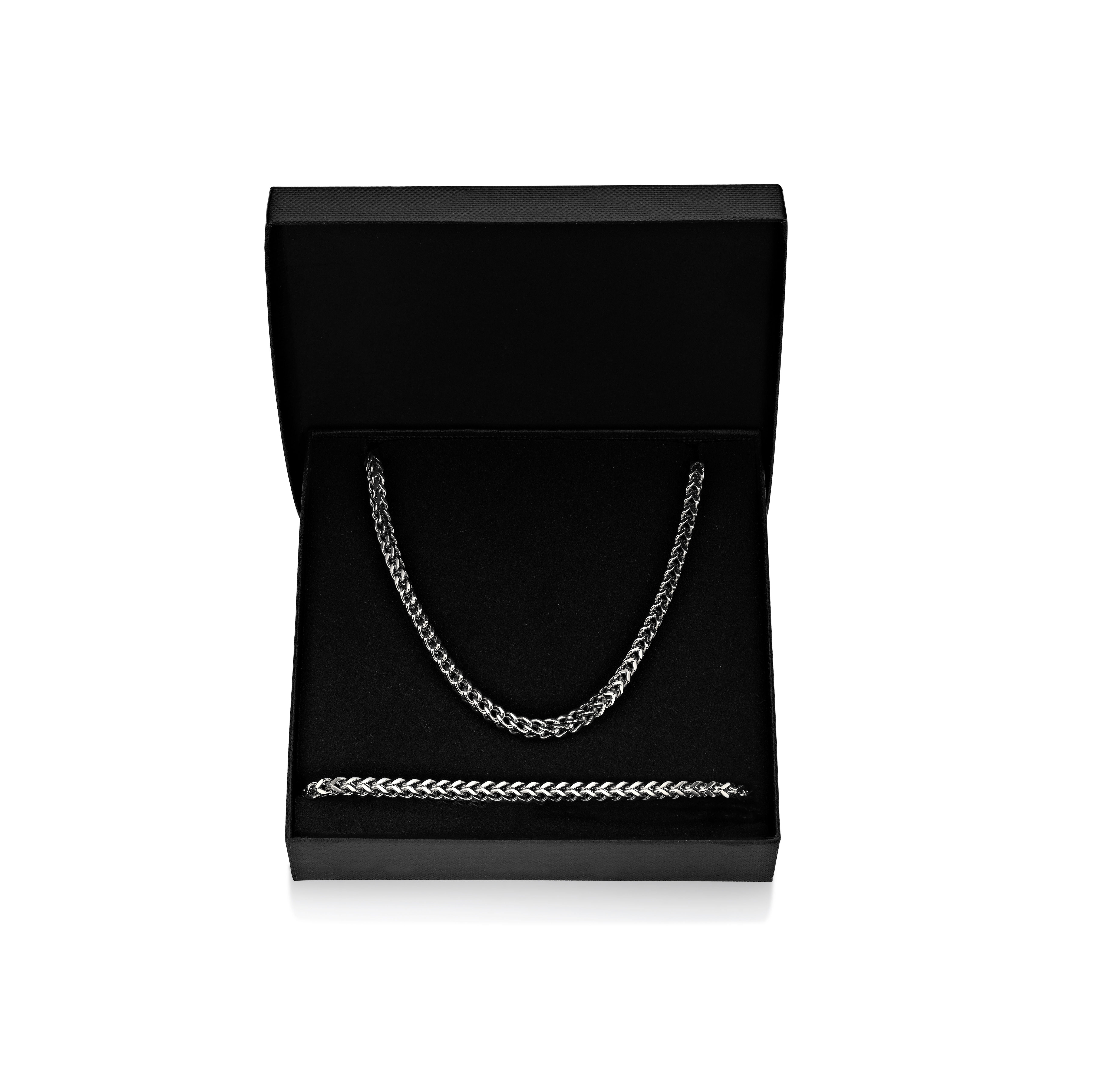 Men's Stainless Steel Box Chain Necklace - 2mm Wide, 18-30 Inch, Black Or Gold Plated, Lobster Clasp