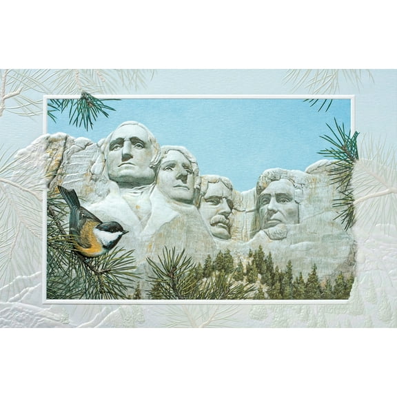 Pumpernickel Press Embossed Blank Greeting Cards Boxed Set – Mount Rushmore, 16 Count