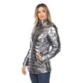 thumbnail image 2 of White Mark Manteau Matelassé Métallique pour Femmes, 2 of 6