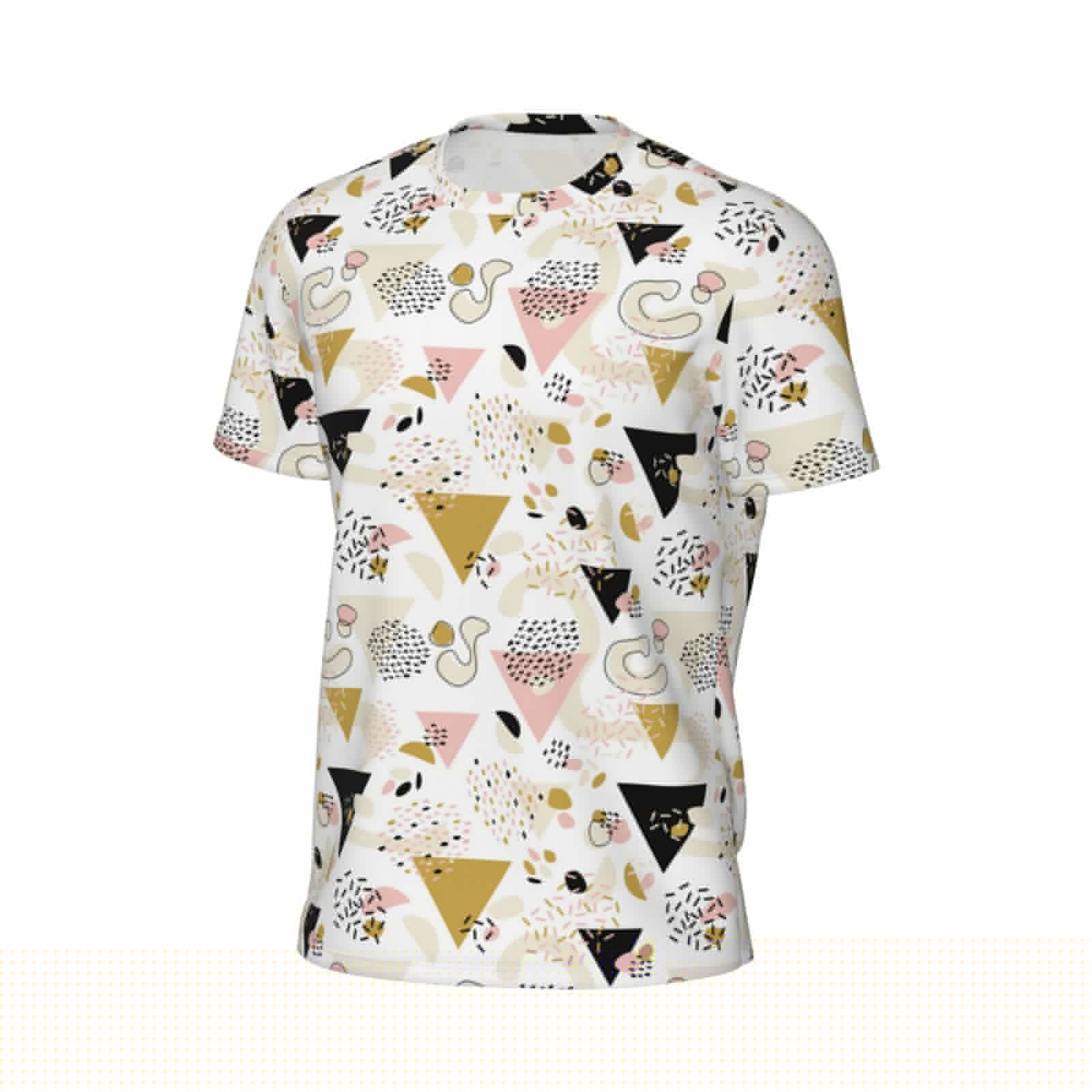 thumbnail image 6 of Wukai Geometric Triangle Print Men's Short-Sleeved Mesh T-Shirt,Quick-Dry Short Sleeve Workout T-Shirt-X-Small, 6 of 8