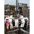thumbnail image 2 of Outdoor Tablecloths with Umbrella Hole & Zipper, Pink Red Flower Round Tablecloths 60 Inch, Watercolor Floral Leaf Black White Stripe Waterproof Table Cloth, Patio/Pool/Picnic Table Covers, 2 of 8