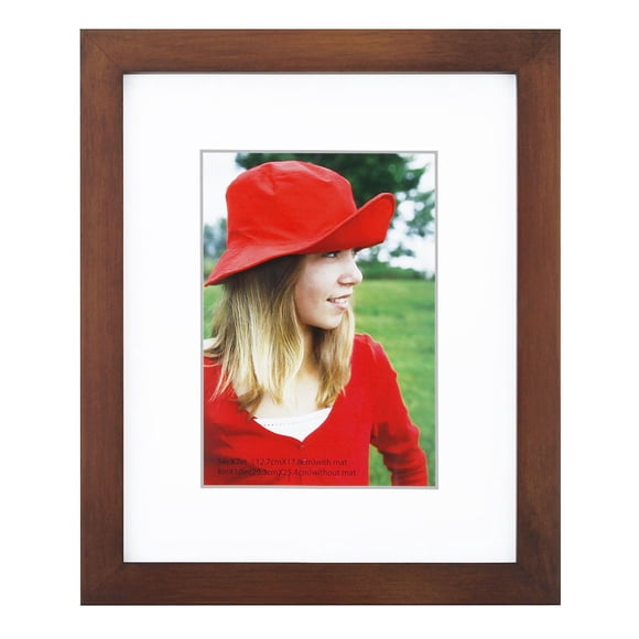 RPJC 8x10 inch Pictures Frame Made of Solid Wood and High Definition Glass Display Pictures 5x7 with Mat or 8x10 Without Mat for Wall Mounting Photo Frame Brown