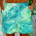 thumbnail image 7 of Aueoeo Men's Color Print Shorts Beach Casual Quick Dry Shorts Lightweight Soft Plus Size Drawstring Shorts S, 7 of 7