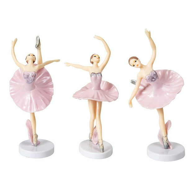 BToBackYard Ballet Figurines Dessert Table Decoration Dancing Girl Dancer White Pink Ballerina