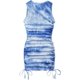 thumbnail image 2 of Vestido corto sin mangas fruncido para mujer, con cordón y lazo lateral, cuello redondo, vestido corto Azul (Blue Tie Dye) M Azul (Blue Tie Dye) M Xishao ropa, 2 of 2