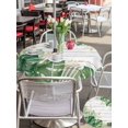thumbnail image 5 of Outdoor Tablecloth with Umbrella Hole for Patio/Picnic/Party/Camping, Green Botanical Waterproof Table Cloth Round Cover Washable, Summer Monstera Leaf Tropical Foliage Vintage (Dia 60"), 5 of 9