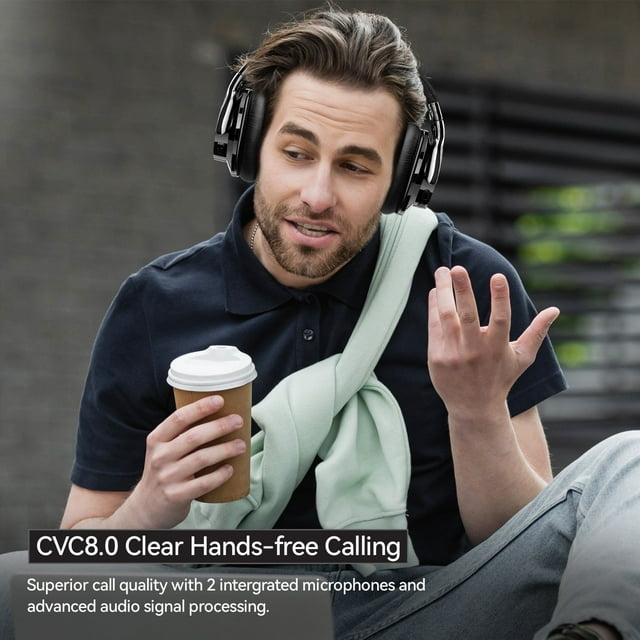 AUSDOM ANC8 Active Noise Cancelling Headphones Access Hi-Res Audio Wireless Bluetooth 5.0 and its versatile microphone feature.