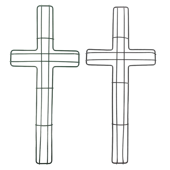 HOOWIFFY 2Pcs Assorted Color Metal Wreath Rack Unique Cross Design for Home Decor