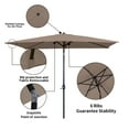 thumbnail image 3 of ACEGOSES 10 x 6.5ft Patio Umbrella with 6 Ribs Tilt and Crank Waterproof Sunshade Canopy for Garden and Yard,Taupe, 3 of 7
