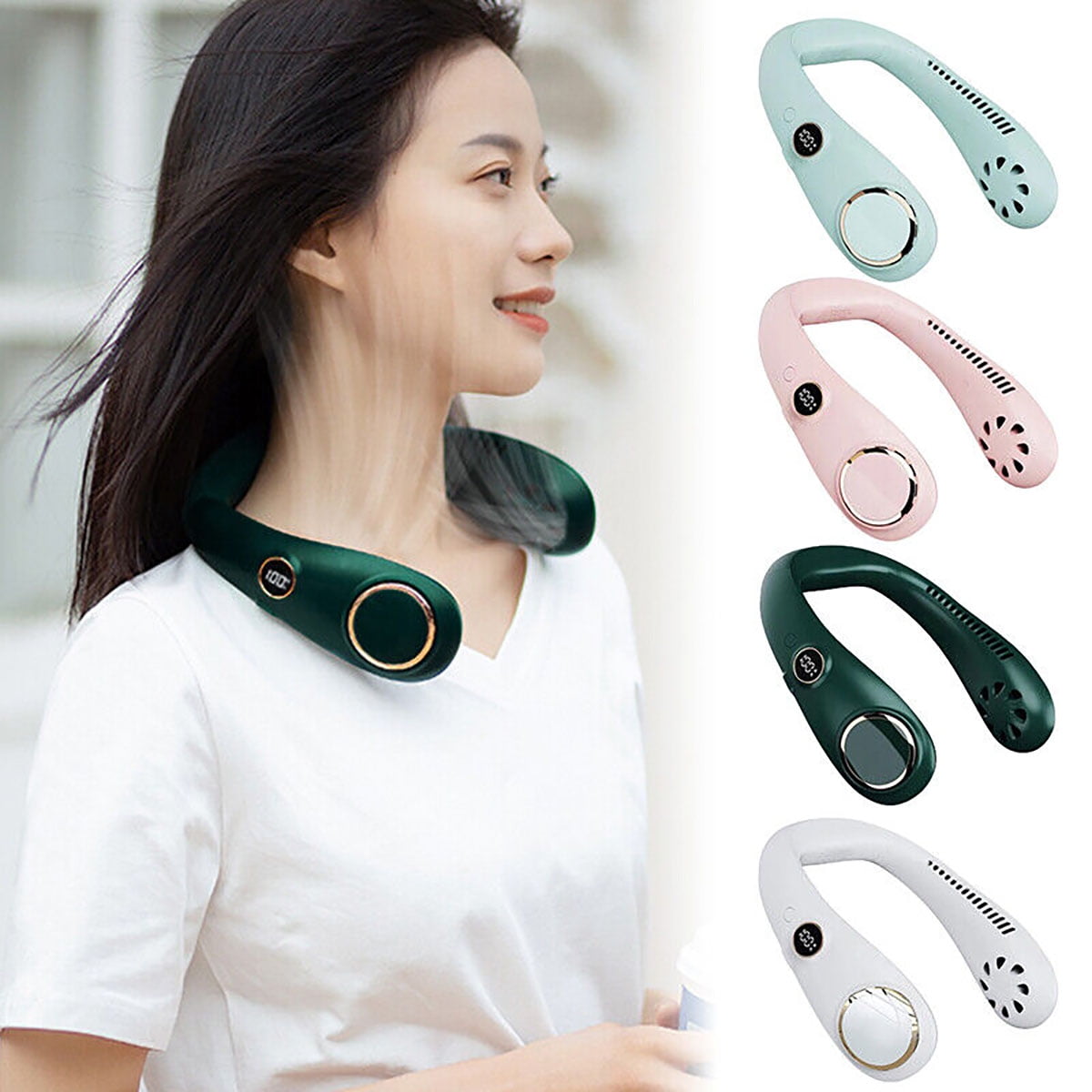 3 Speeds Portable Neck Fan, 3000 mAh Rechargeable Hands Free Bladeless