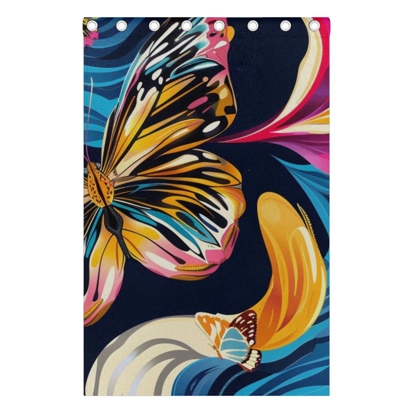 Butterflies Painting Black Out Curtains 72 Inch Length Curtains for Sliding Glass Doors Bedroom Living Room 2 Pack