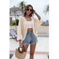 thumbnail image 5 of Zeagoo Womens Summer Crochet Cardigan Sweaters Lightweight Open Front 3/4 Sleeve Batwing Kimono Boho Knit Cover Ups, 5 of 8