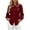 Wine, variant on Women's Long Sleeve Blouse Pearl Fringe Collar Puff Sleeve Button Shirt Lightweight Elegant Workwear Tops Sky Blue L