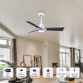 thumbnail image 5 of Matthews Fan Company AKLK-MWH-BK-42 Alessandra 42” Matte White Ceiling Fan with 3 Matte Black Blades, Integrated LED Light Kit, Remote Control, Indoor/Outdoor Wet Rated, 5 of 6