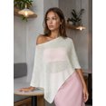 thumbnail image 5 of LMLYSoH Womens Knitted Ponchos Tops Shimmer Solid Shawl Wraps Comfortable Asymmetry Cape for Spring Summer, 5 of 9