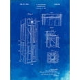 thumbnail image 2 of Borders, Cole 19x24 Gold Ornate Wood Framed with Double Matting Museum Art Print Titled - PP1088-Faded Blueprint Telephone Booth Patent Poster, 2 of 4
