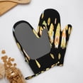 thumbnail image 4 of Gaeub Bee Happy Sunflower Gnomes Print Oven Mitts and Potholders BBQ Gloves,Oven Mitts with Silicone, Non-Slip Cooking Gloves for Cooking Baking Grilling (2 Count), 4 of 6