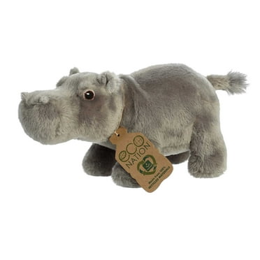 "Aurora Kids' Adorable Howie Hippo Love Plush Animal - Medium Gray Flopsie 12"" Stuffed Toy ...