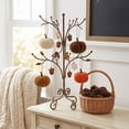 thumbnail image 5 of EDHITNR 12pcs 6cm Velvet Pumpkin Ornaments, Fall Thanksgiving Tree Hanging Decor 3 Color Sets, Autumn Harvest Home Decoration Soft Fabric Mini Pumpkins, 5 of 6