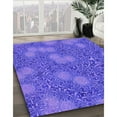 thumbnail image 2 of Ahgly Company Indoor Round Patterned Purple Mimosa Purple Area Rugs, 6' Round, 2 of 6