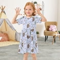 thumbnail image 3 of FORMRS Girls Short Sleeve Dress Summer Casual Round Neck A-line Beach Sundress, Sizes 2T-8T, Purple Otters Pattern, 3 of 8