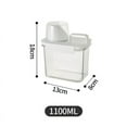 thumbnail image 1 of Distributeur de Détergent Rechargeable, Distributeur de Détergent à Lessive Vide, Réservoir de Poudre Adoucissant, Récipient de Stockage d'Eau de Javel avec Échelle 1100ml G4390A, 1 of 6